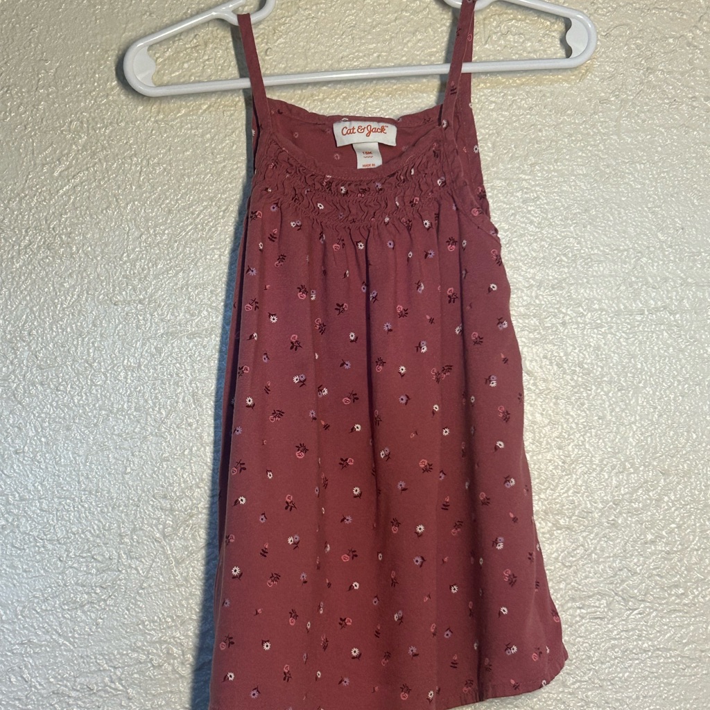 Cat & Jack Floral Red Kids Dress